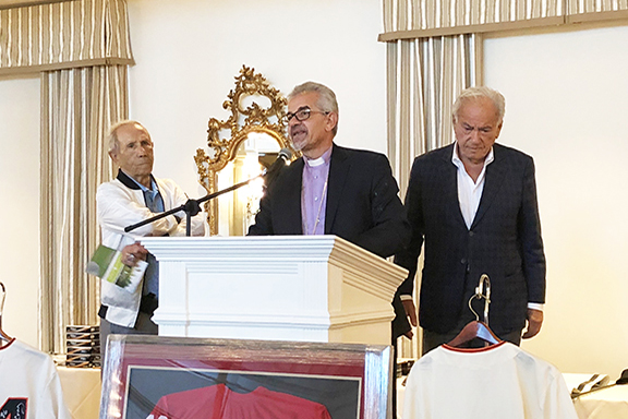 Prelate Archbishop Moushegh Mardirossian males remarks at Gerald and Mark Golf Classic