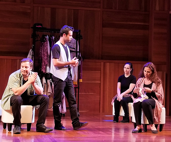Robert Walters, Will Maizel, Bailey Sorrel, and Jade Hykush in "William Saroyan: The Unpublished Plays in Performance." (Photo by Armineh Hovanesian)