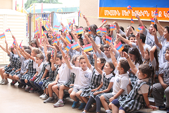 Students at Ari Guiragos Minassian School in Orange County where the author is the pastor at Forty Martyrs Armenian Church