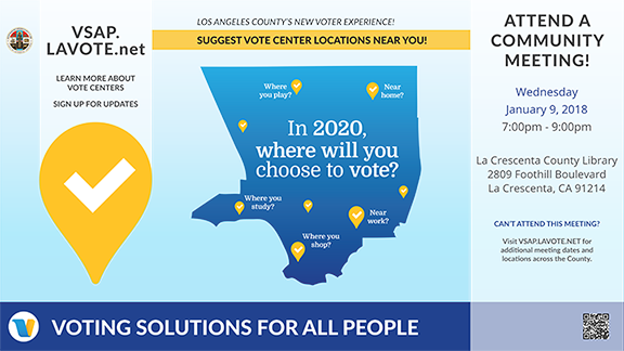 ANCA-Crescenta Valley Chapter will host a voter information event Wednesday, January 9
