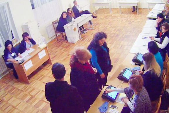 A voting precinct in Armenia on Dec. 9