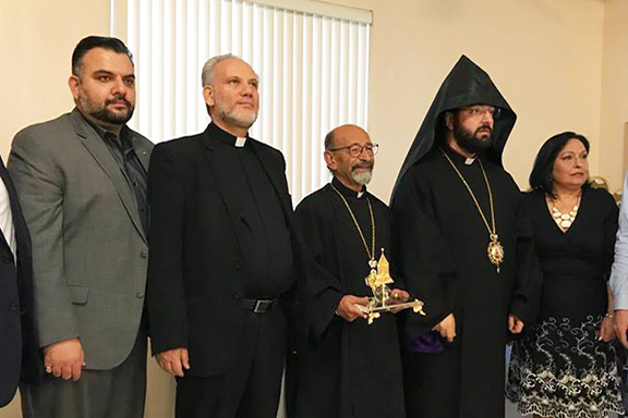 ARF Papken Seuni Gomideh members welcome Reverend Arsen Kassabian to the North Hollywood parish