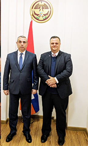 Artsakh Foreign Minister Masis Mayilyan (left) with ANC-Australia Executive Director Haig Kayserian