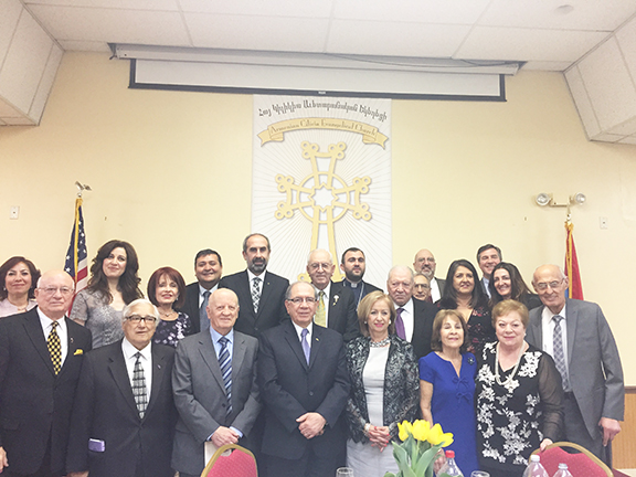 Program participants at the Testimonial Banquet; Rev. Dr. Vahan Tootikian center back