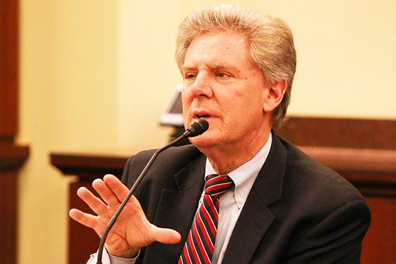 Frank-Pallone-podium.jpg: Rep. Frank Pallone (D-NJ) leads Armenian Caucus call for $70 million in targeted aid to Artsakh and Armenia.