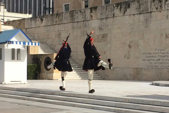 The changing of the guards at Syntagma Square