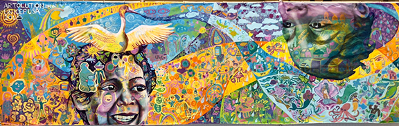 The author painted this mural for UNICEF