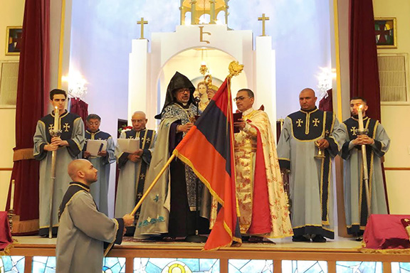 Western Prelate Moushegh Mardirossian presides over the Divine Liturgy at Holy Marters Armenian Church in Encino
