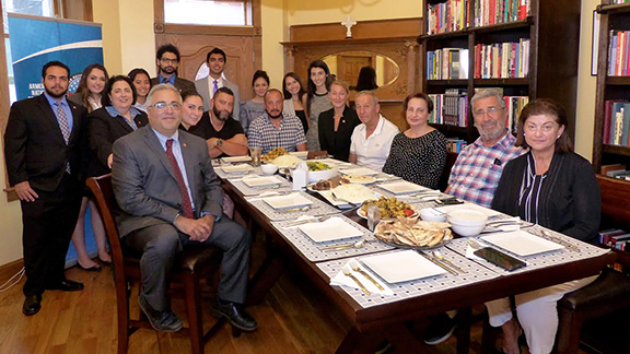 The Melkonian and Avetisyan families visit with the ANCA team and summer interns at the Aramian House, reminiscing about the life and living legacy of Maral Melkonian Avetisyan