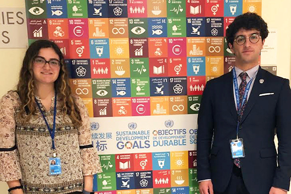 ARS UN Interns Anoosh Kouyoumdjian (left) and Alec Mesropian