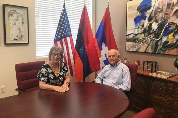 Catherine Yesayan (left) with Adroushan (Andy) Armenian, the Honorary Consul of the Republic of Armenia in Las Vegas