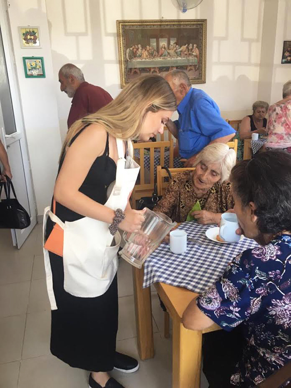 Mariam Nerses volunteering at Armenian Lighthouse Charitable Foundation in Armenia