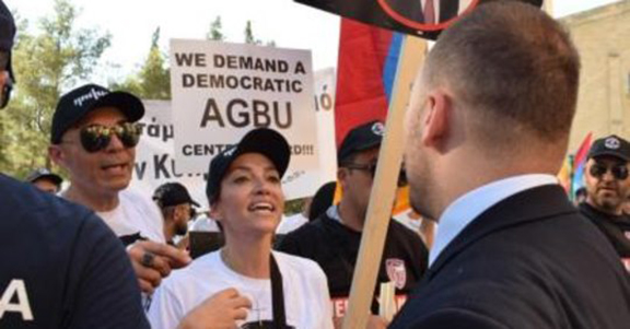 Melkonian Global Initiative founder Arsine Shirvanian during the July 5 protest