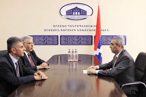 ARF Bureau Chairman Hagop Der Khachadourian during his meeting with Artsakh Foreign Minister Masis Mayilyan