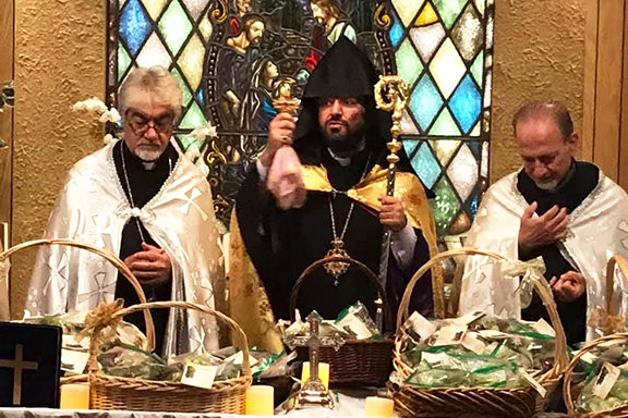 A scene from the annual blessing of grapes at Glendale Adventist on Wednesday, August 14
