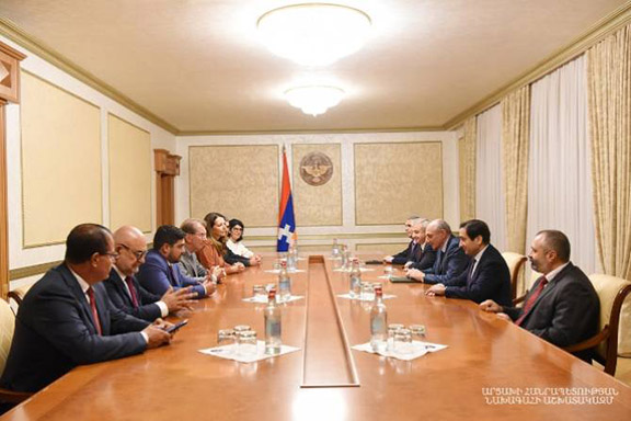 French lawmakers meet with Artsakh President Bako Sahakian on Sept. 11