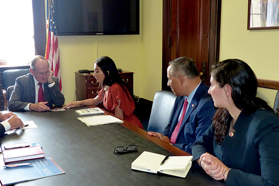 ANCA Idaho Chairwoman Liyah Babayan shares Idaho community priorities with Senate Foreign Relations Committee Chairman James Risch (R-ID) as part of an ANCA delegation including ANCA Chairman Raffi Hamparian, ANCA Government Affairs Director Tereza Yerimyan, and ANCA Western Region Executive Director Armen Sahakyan (not pictured)