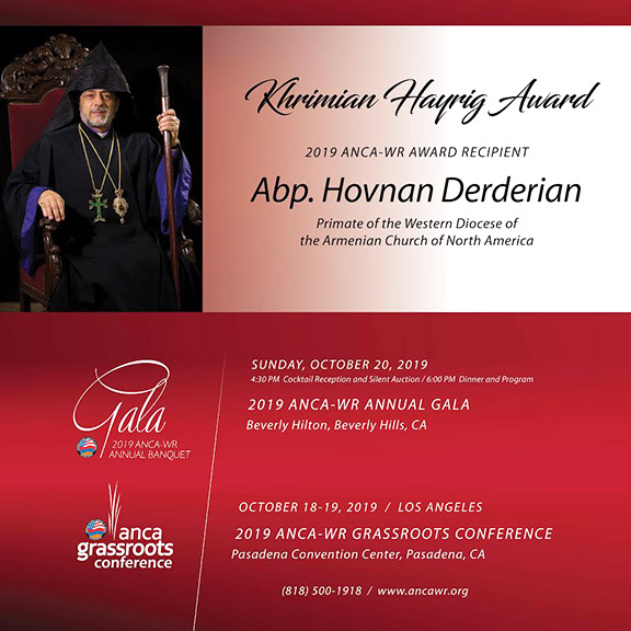 The ANCA-WR gala will take place on Sunday, October 20, at the Beverly Hilton