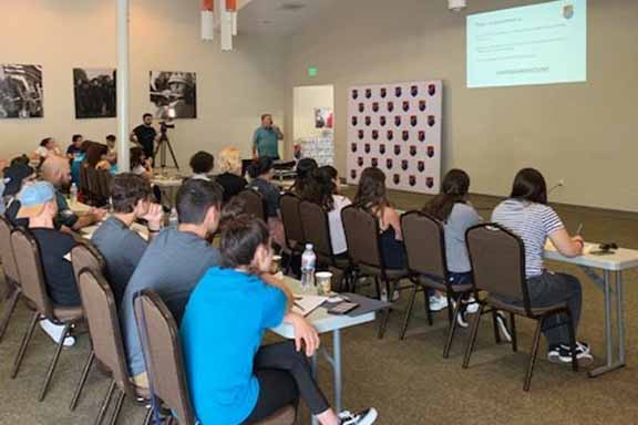 Coach Dave Beard gave an information presentation to Homenetmen "Hrashq's" volunteers