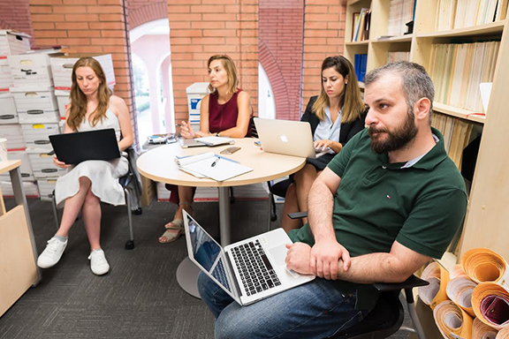 Staff at USC Institute of Armenian Studies. (Photo by Nanor Zinzalian)
