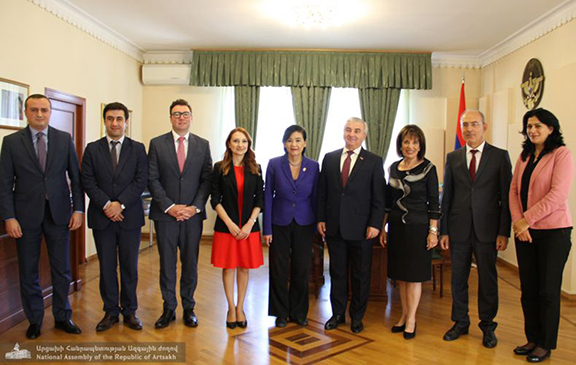 Rep, Jackie Speier and Judy Chu with Artsakh Parliament Speaker Ashot Ghulyan