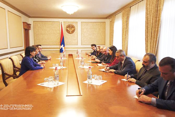 Reps. Jackie Speier and Judy Chu meet with Artsakh President Bako Sahakian on Oct. 8