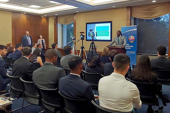 Dr. Jermaine McCalpin discusses “Reparations, Recognition and the Armenian Genocide” at the second installment of ANCA’s Raphael Lemkin Policy Series