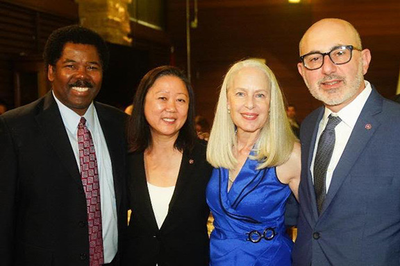 Left to right, Presiding Judge Kevin Brazile, Judge Ruth Kwan, Justice Helen Bendix, Judge Zaven Sinanian
