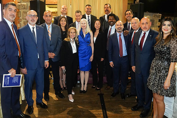 Honorees Bendix and Kwan surrounded by the Armenian Bar’s Leadership Circle