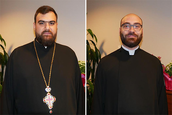 Very Rev. Smpad Saboundjian (left) and Very Rev. Ashod Khachadourian