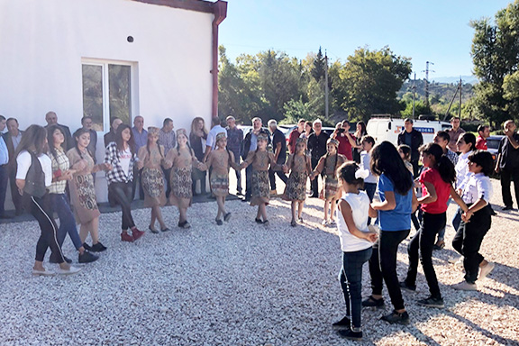 It was a celebration outside of the new ARF Torlakian Fundukian Youth Center at the the Kovkasakan village in Kashatagh, Artsakh
