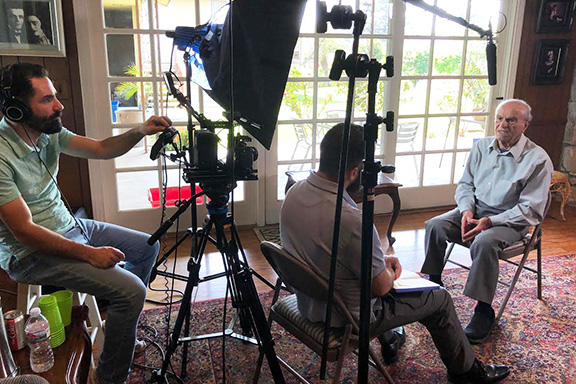 Albert Petrosian (far right) was interviewed for the "Displaced Persons Documentation" project