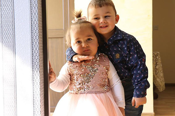 Marine Meloyan's grandchildren, who will no longer be living in a metal container