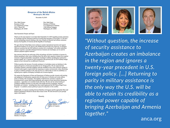 The ANCA is in support of the Congressional Armenian Caucus Campaign to restore U.S. military aid parity to Armenia and Azerbaijan