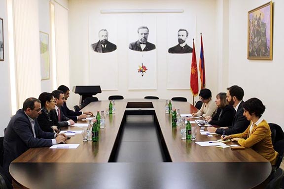 ARF Supreme Council of Armenia members (left) meet with U.S. Ambassador to Armenia Lynne Tracy