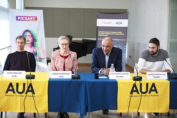 From left: Aram Hajian, Karin Markides, Hovhannes Avoyan, Gurgen Khostikyan