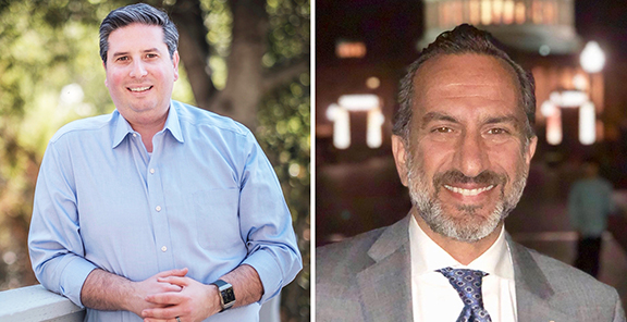 Ardy Kassakhian (;left) and Leonar Manoukian were endorsed by the LA County Democratic Party for their Glendale City Council bids