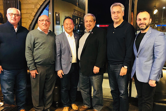 From left: Vahe Benlian, Vahe Melkonian, Councilmember John Lee, Raffi Sarkissian, Toros Kejejian, Kevin Boyadjian