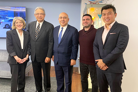 Consul General Armen Baibourtian with members of the Los Angeles Tourism & Convention Board