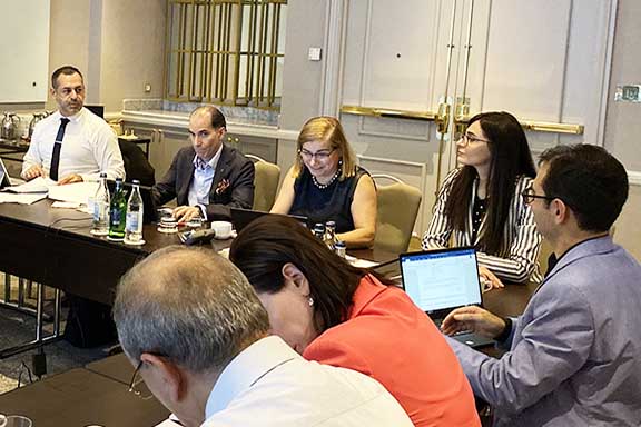 The author, Ara Babaian, leads a workshop during the Armenian Bar Association conference