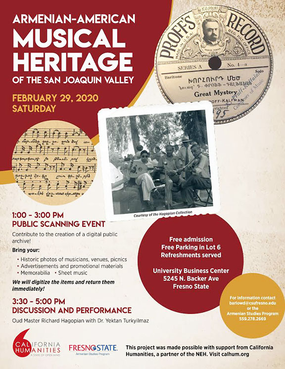 Fresno State's event highlighting Armenian-American music of the San Joaquin Valley will be held on Feb. 29