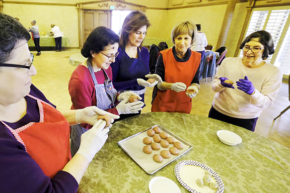 The Kufta Team. From left: Suzanne Barton, Jeanette Machoian , teacher Patty Kalajian, Margaret Tejerian, and Janice Maroot