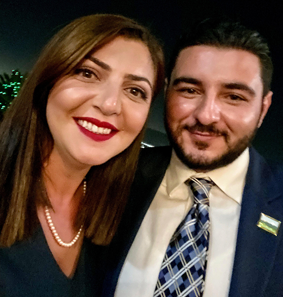 The author Joseph Kazazian with candidate Elen Asatryan