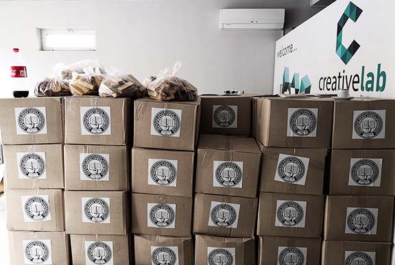 The AEF prepared care packages to distribute to those in need during the COVID 19 crisis