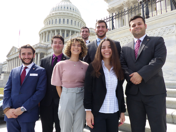 The Fall 2019 ANCA Hovig Apo Sagdejian Capital Gateway Program (CGP) team with ANCA Programs Director Sipan Ohannessian. Since 2003, the CGP has helped over hundreds of recent graduates begin their policy, politics and media careers in Washington, DC