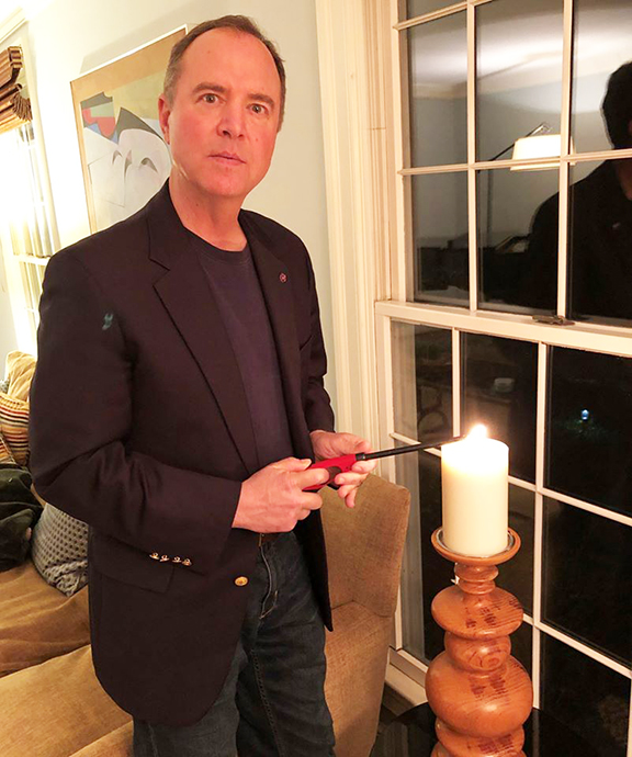 In heeding a call by the ANCA Crescenta Valley chapter, Rep. Adam Schiff placed a candle at his window to mark the Genocide anniversary
