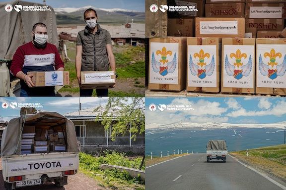 The Armenia branches of ARF, ARS and Homenetmen deliver packages to border villages in Armenia