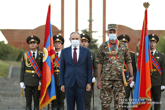 Armenia's National Hero. Captain Ruben Samayan, after being awarded the "Order of the Homeland" medal