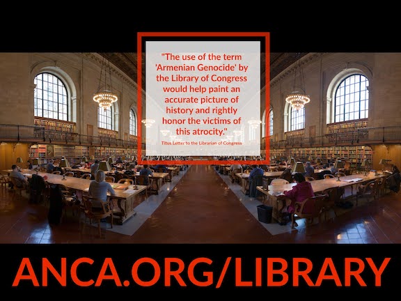 Over 50 U.S. House members have called on the Library of Congress to properly catalog Armenian Genocide related books and other materials, following the near-unanimous adoption of Armenian Genocide legislation in 2019