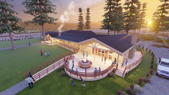 An architect's rendition of the Camp AREV lodge